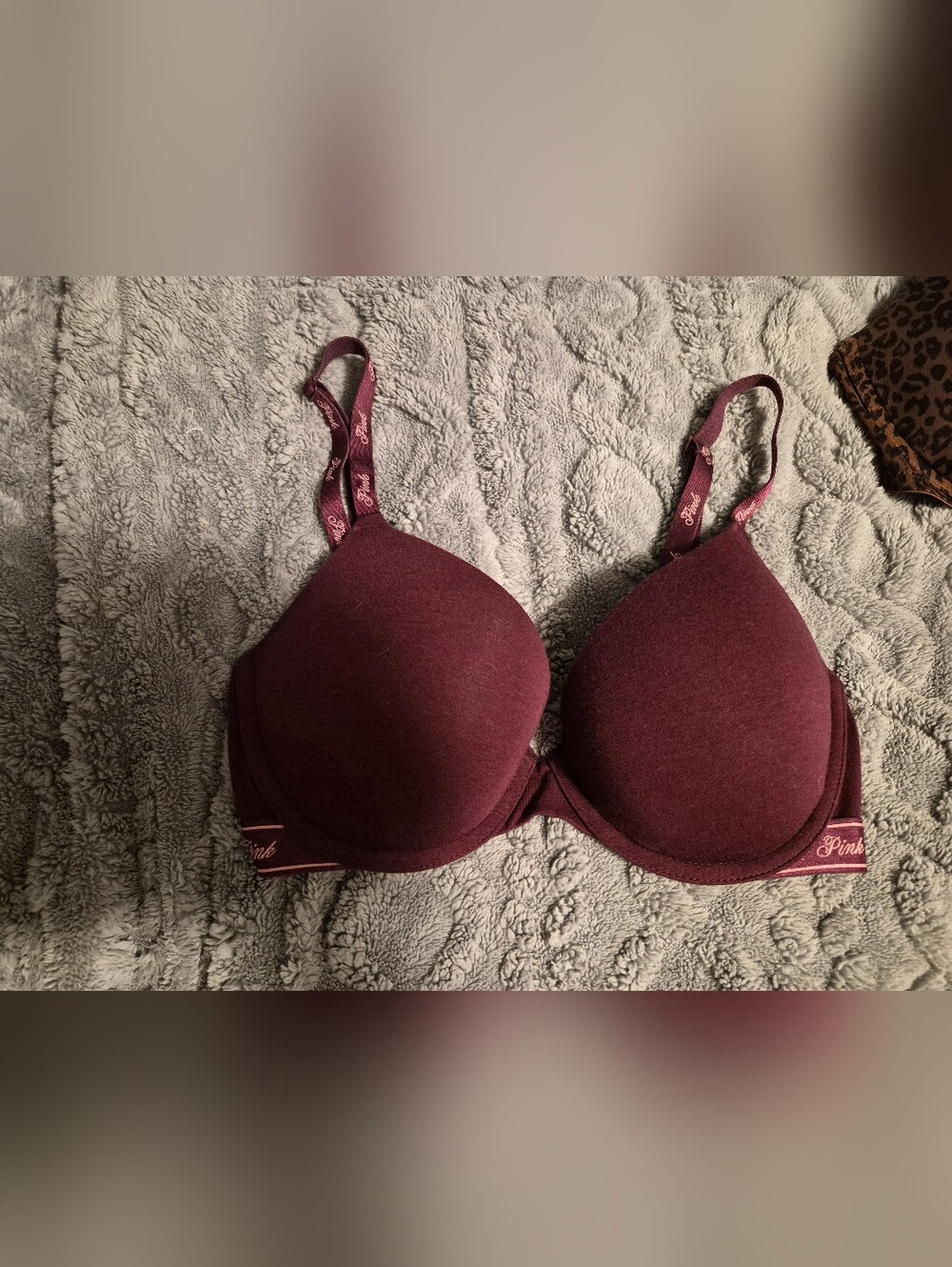 Victoria's Secret PINK Molded Bra in Burgundy Plum